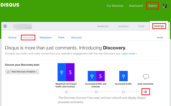 Disqus Discovery Deactivation